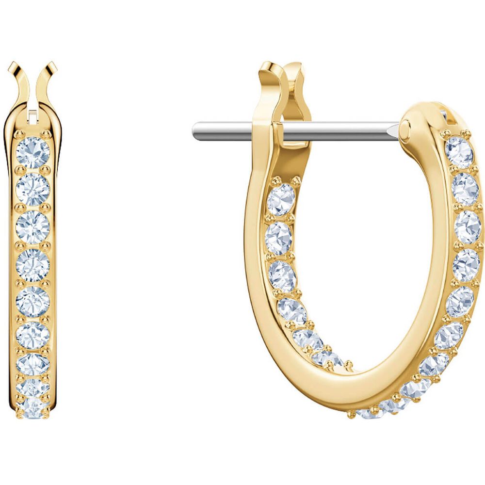 Aretes Ocean Shark, blanco, baño de oro - swarovskimexico