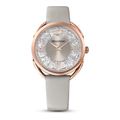 Reloj-Crystalline-Glam-Correa-de-piel-gris-tono-oro-rosa