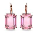 Aretes-Millenia-Cristal-de-talla-octogonal-Rosas-Baño-tono-oro-Rosa
