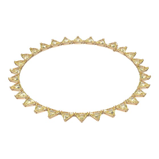 Collar-Millenia-Cristales-de-talla-triangular-Amarillo-Baño-tono-oro