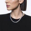 Collar-Millenia-Circonita-Swarovski-y-cristal-de-talla-cuadrada-Blanco-Baño-de-rodio