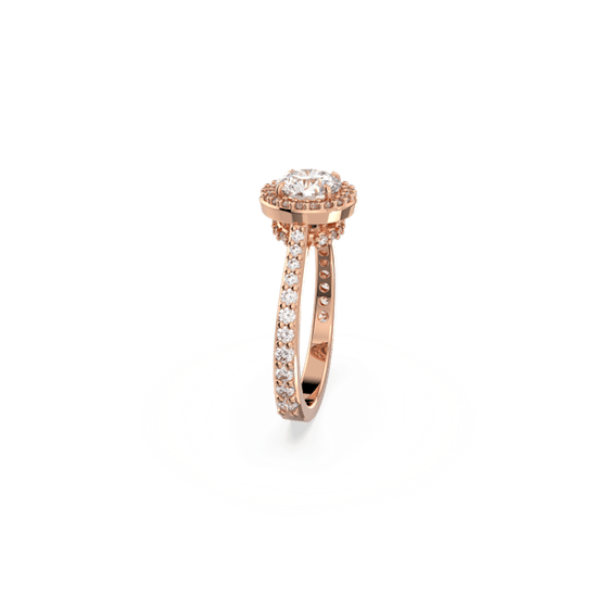 Anillo-de-coctel-Constella-Talla-redonda-Pave-Blanco-Baño-tono-oro-rosa