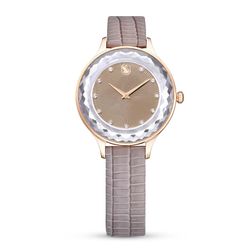 Reloj-Octea-Nova-Fabricado-en-Suiza-Correa-de-piel-Beige-Acabado-tono-oro-rosa