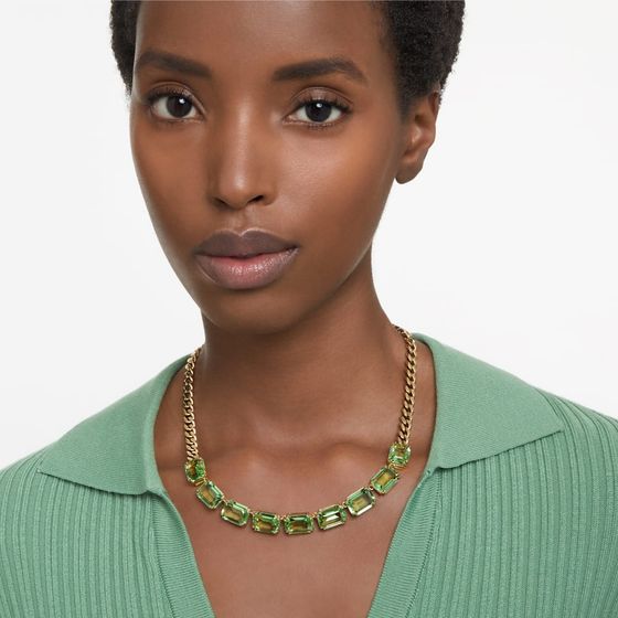 Collar-Millenia-Talla-octogonal-Verde-Baño-tono-oro